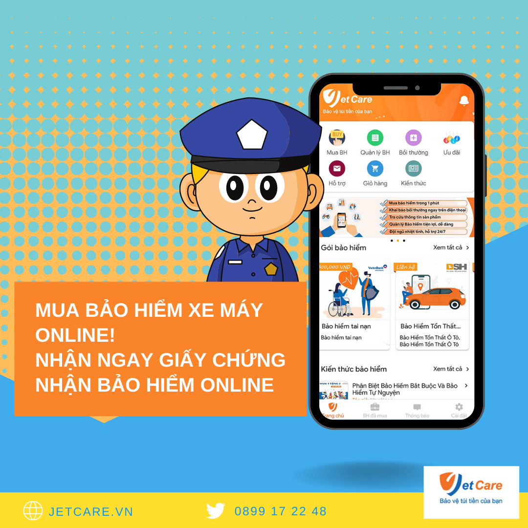 Mua bảo hiểm xe máy online, nhận ngay Giấy chứng nhận bảo hiểm Online